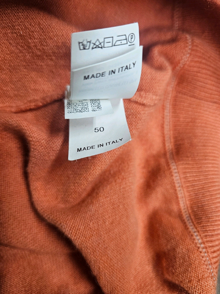 브루넬로 쿠치넬리 오렌지 캐시미어 크루넥 니트 이미지