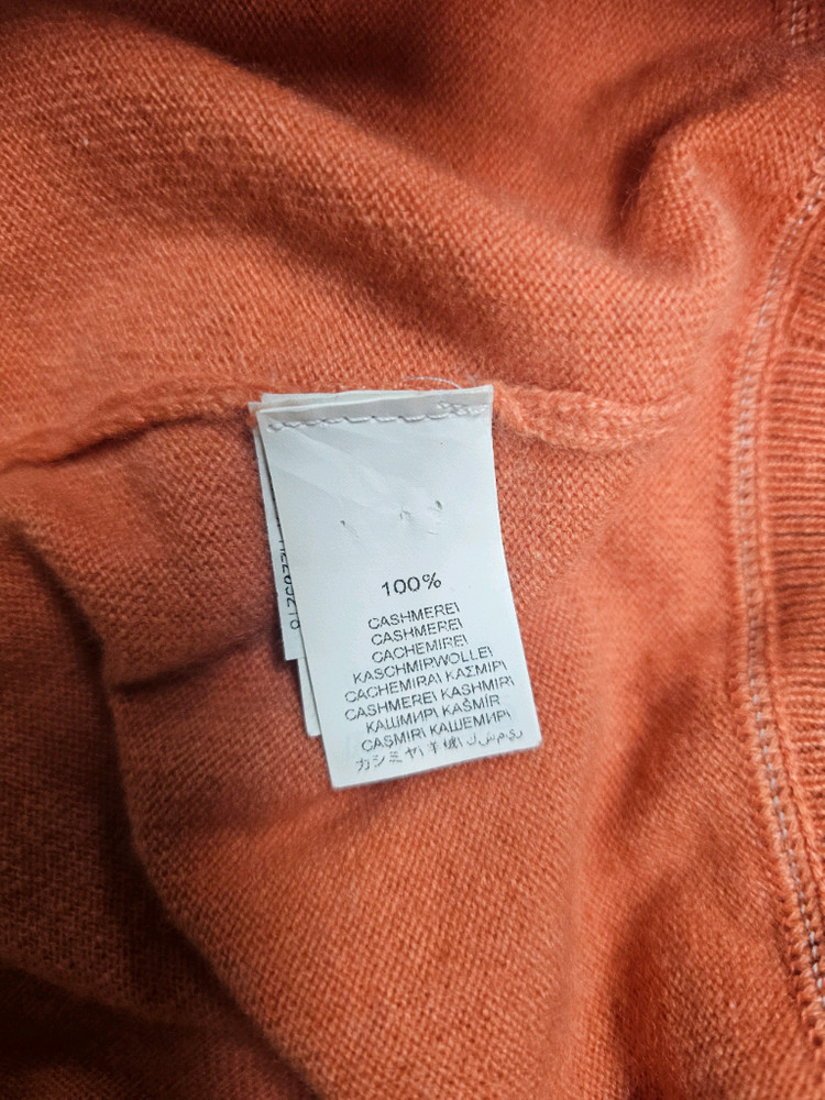 브루넬로 쿠치넬리 오렌지 캐시미어 크루넥 니트 이미지