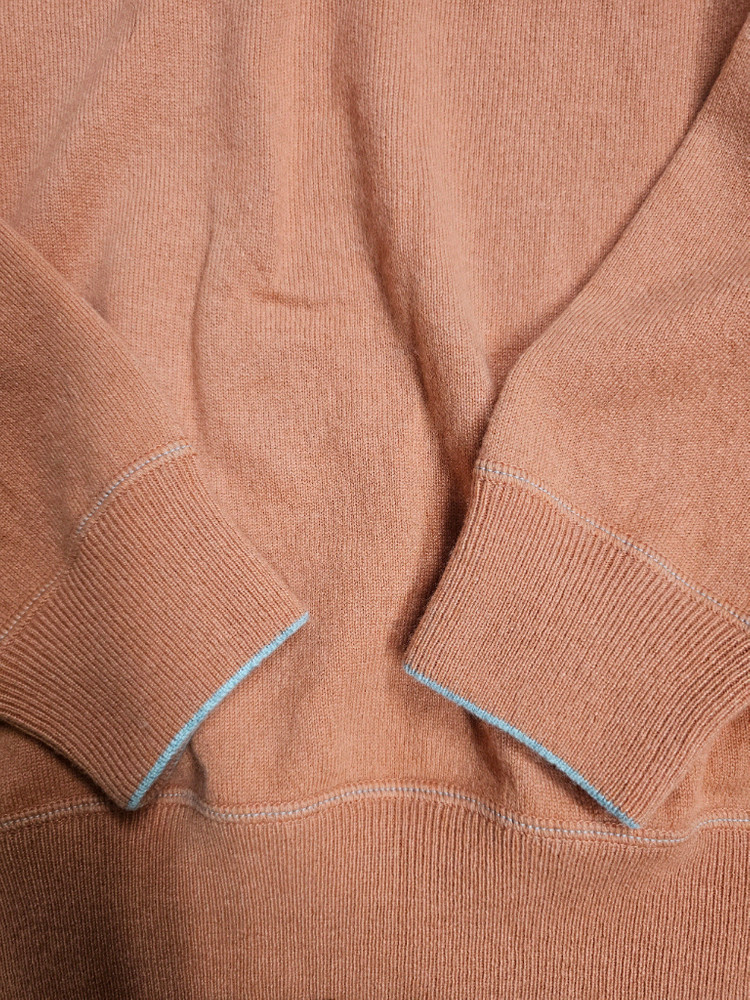 브루넬로 쿠치넬리 오렌지 캐시미어 크루넥 니트 이미지