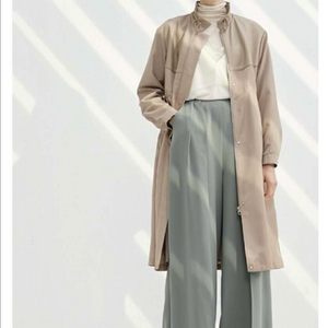 리오벨 양가죽 배색 트렌치 코트 점퍼 66-77사이즈 이미지