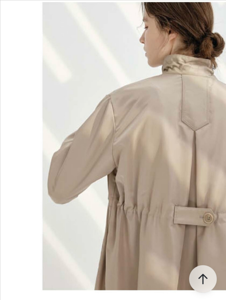 리오벨 양가죽 배색 트렌치 코트 점퍼 66-77사이즈 이미지