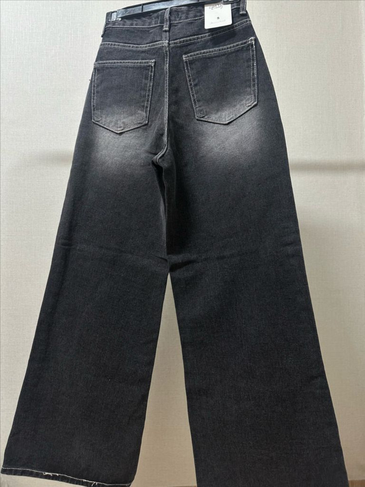 (새상품) 코튼캔디 블랙 와이드 데님 팬츠(착샷있어요) 이미지
