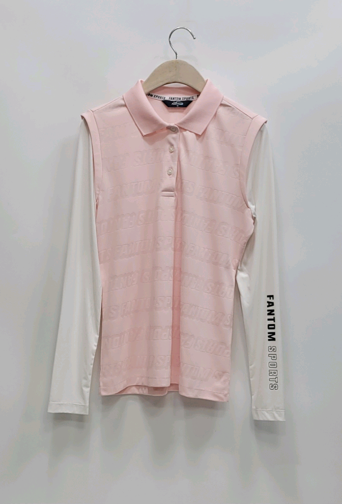 FANTOM 21SS 팬텀 로고 패턴 소재 배색 긴팔 티셔츠 / 여 95 핑크 이미지