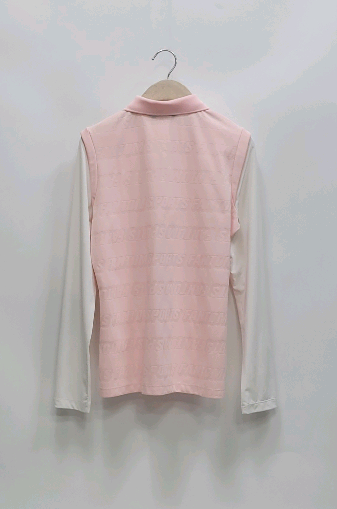 FANTOM 21SS 팬텀 로고 패턴 소재 배색 긴팔 티셔츠 / 여 95 핑크 이미지