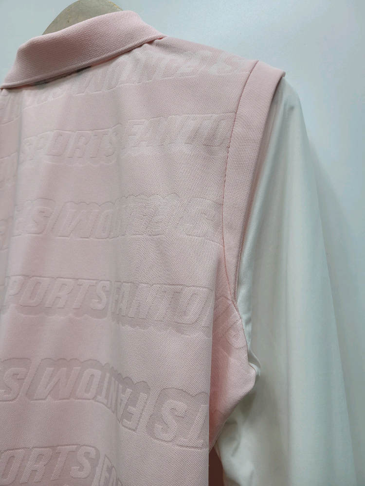 FANTOM 21SS 팬텀 로고 패턴 소재 배색 긴팔 티셔츠 / 여 95 핑크 이미지