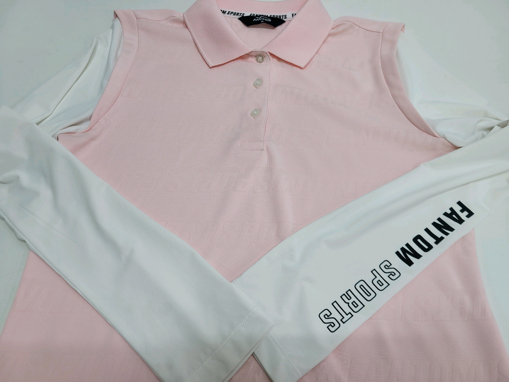 FANTOM 21SS 팬텀 로고 패턴 소재 배색 긴팔 티셔츠 / 여 95 핑크 이미지