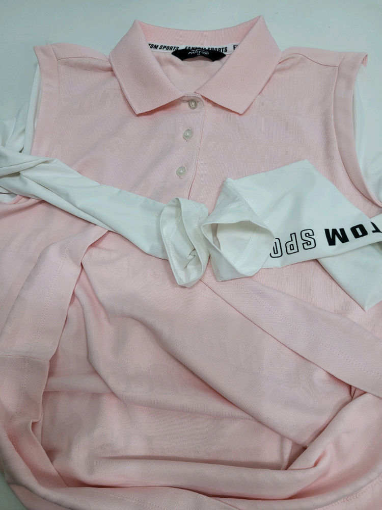 FANTOM 21SS 팬텀 로고 패턴 소재 배색 긴팔 티셔츠 / 여 95 핑크 이미지