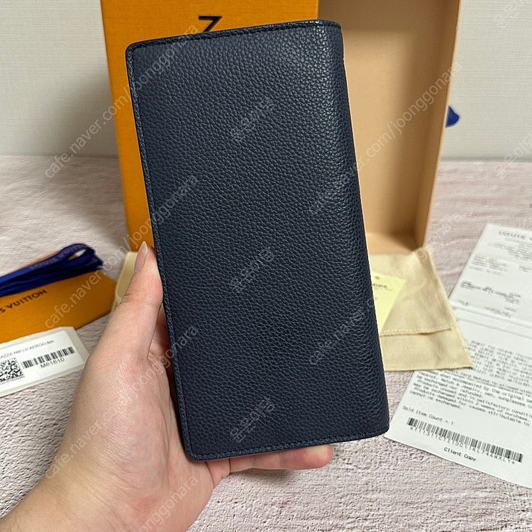 [풀구성] 루이비통 에어로그램 브라짜 월릿 장지갑 네이비 블루 이미지