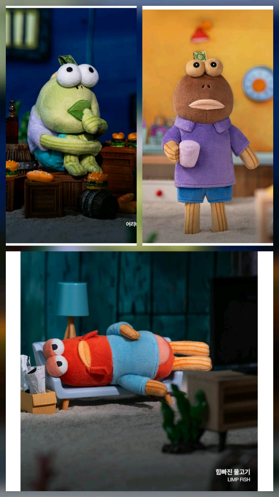 (3종 일괄)팝마트 스폰지밥 비키니 시티의 엉뚱한 친구들 인형 키링 이미지