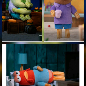 (3종 일괄)팝마트 스폰지밥 비키니 시티의 엉뚱한 친구들 인형 키링 이미지