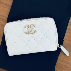 샤넬 시즌 지퍼돌이 지퍼 카드지갑 캐비어 스카이블루 이미지