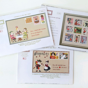 프랑스 A Mon Ami Pierre 편지봉투 십자수도안 3종 일괄 이미지