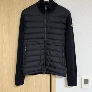 [L] 22 / 23 몽클레어 트리콧 울 가디건 니트패딩 블랙 이미지