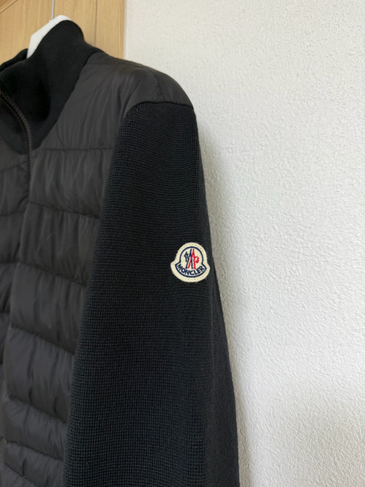 [XXL] 24 / 25 몽클레어 트리콧 울 가디건 니트패딩 블랙 이미지