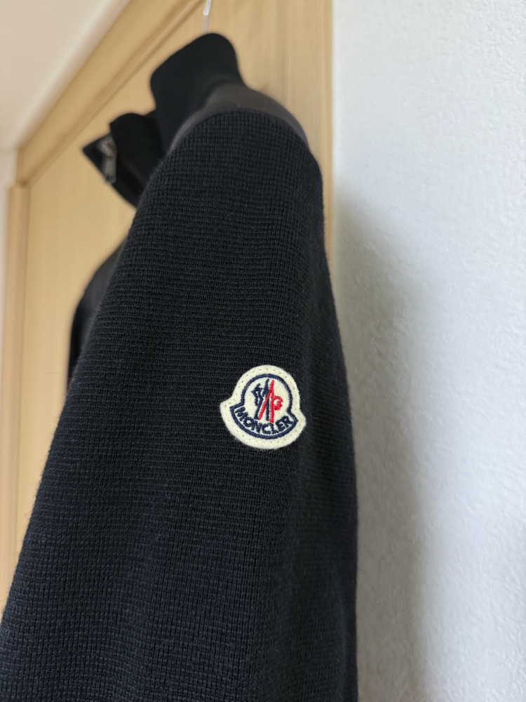 [XL] 24 / 25 몽클레어 트리콧 울 가디건 니트패딩 블랙 매장판 이미지