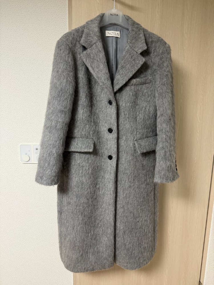 노티아 알파카 싱글 롱 코트 이미지