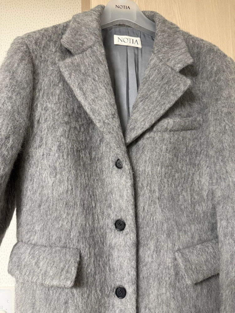 노티아 알파카 싱글 롱 코트 이미지