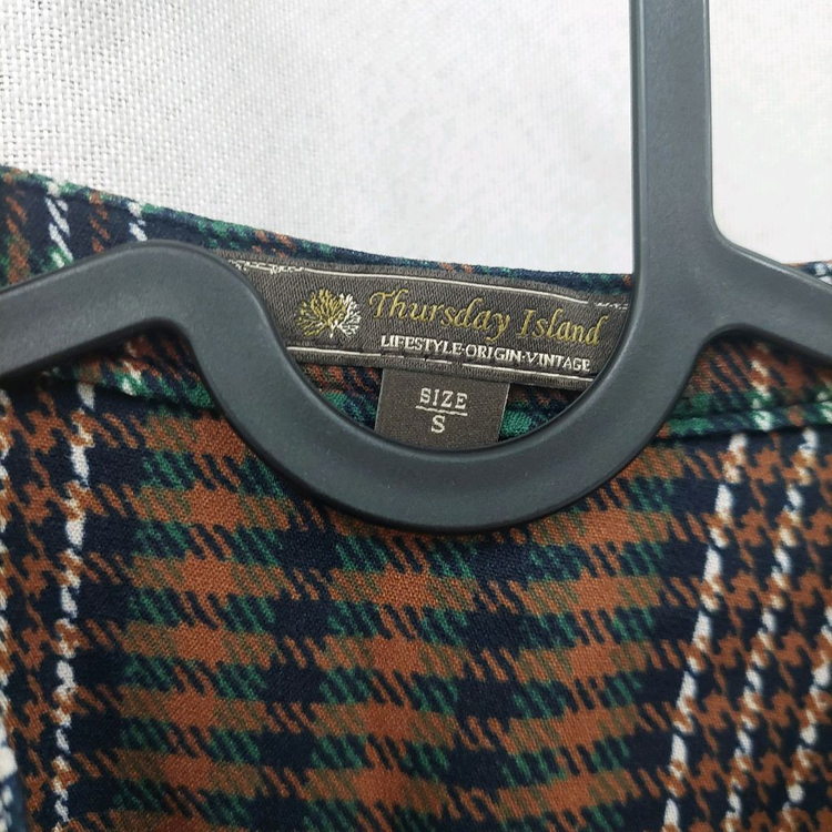 써스데이아일랜드 체크 롱원피스 이미지