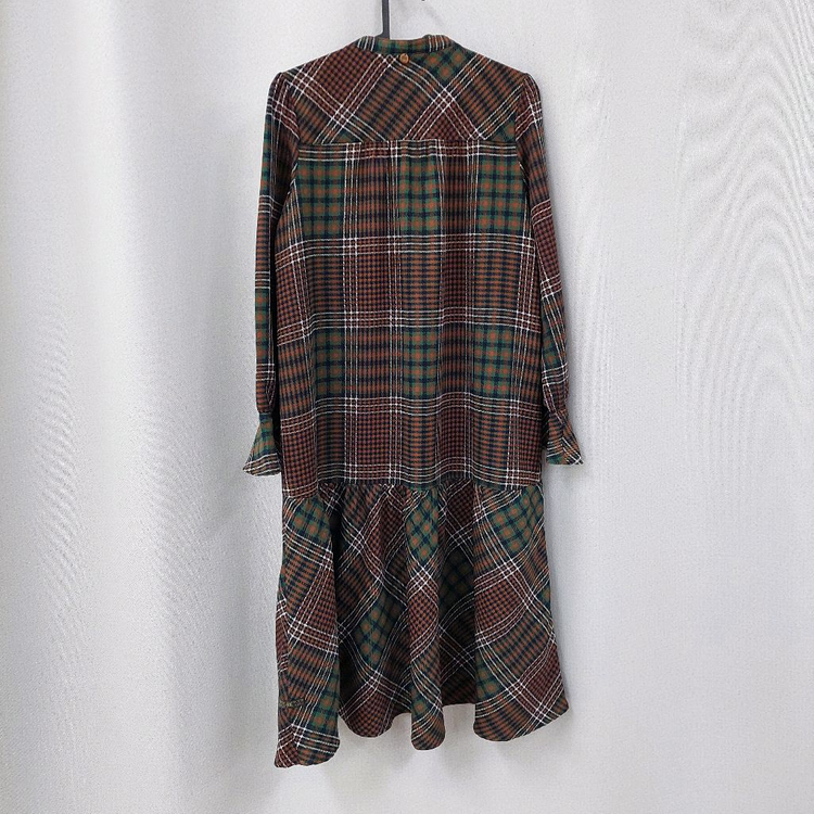 써스데이아일랜드 체크 롱원피스 이미지