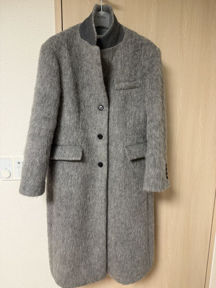 노티아 알파카 싱글 롱 코트 이미지