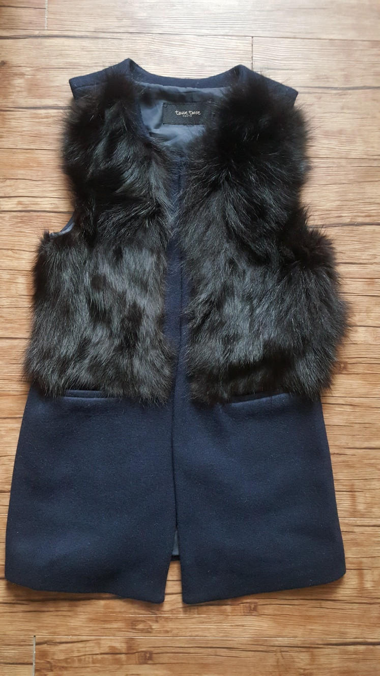 사이즈 55 66 퍼 롱 베스트 롱조끼 지컷 솔레지아 이미지