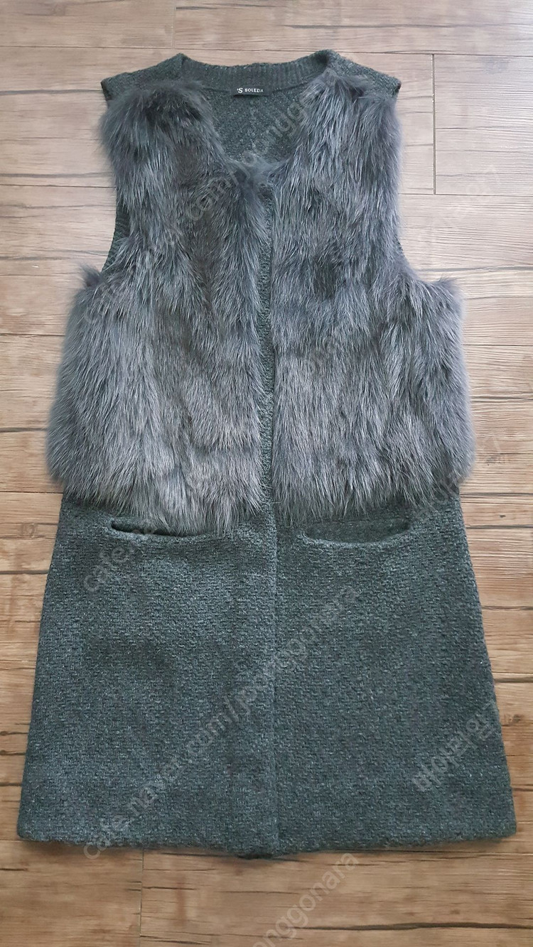 사이즈 55 66 퍼 롱 베스트 롱조끼 지컷 솔레지아 이미지