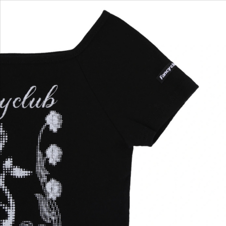 (1회 착용) 팬시클럽 로즈 배즈 오프숄더 (BLACK)_F23QB223 이미지