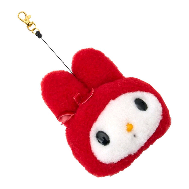 산리오 레드 체크 빨마 빨간 두건 마이멜로디 릴 패스 카드지갑 인형 키링 이미지