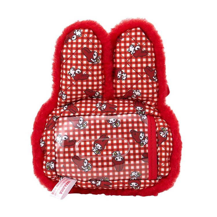 산리오 레드 체크 빨마 빨간 두건 마이멜로디 릴 패스 카드지갑 인형 키링 이미지