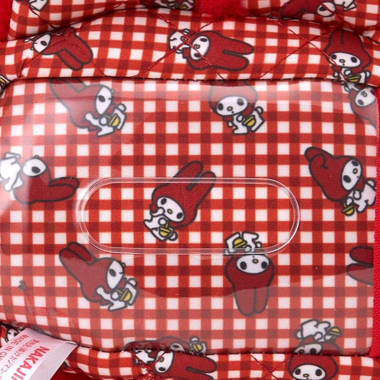 산리오 레드 체크 빨마 빨간 두건 마이멜로디 릴 패스 카드지갑 인형 키링 이미지