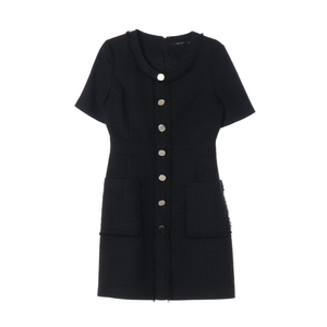 질스튜어트 뉴욕 22FW 반팔 트위드 미니 원피스 블랙 M 이미지