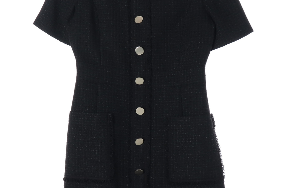 질스튜어트 뉴욕 22FW 반팔 트위드 미니 원피스 블랙 M 이미지
