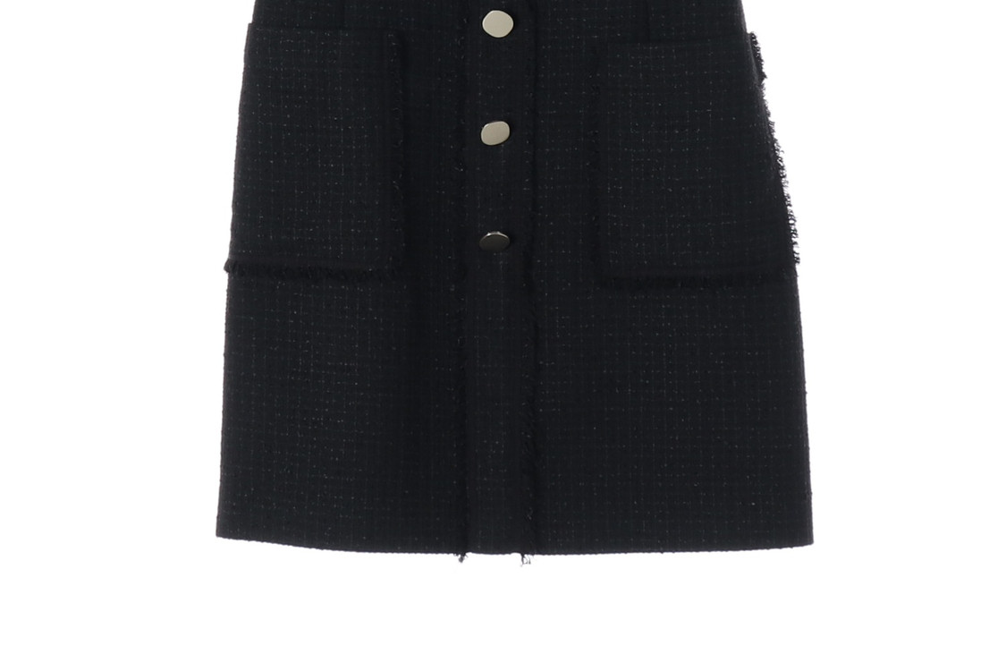 질스튜어트 뉴욕 22FW 반팔 트위드 미니 원피스 블랙 M 이미지