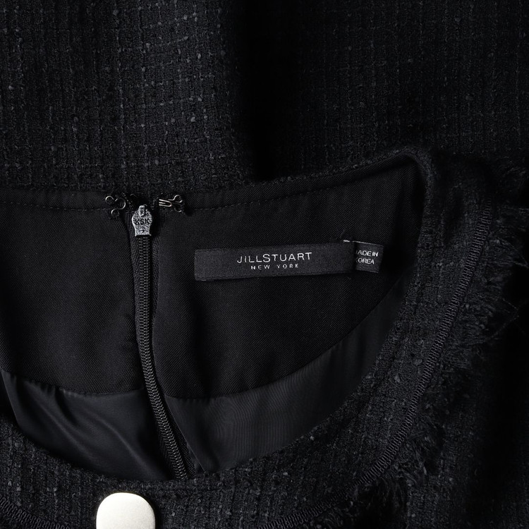 질스튜어트 뉴욕 22FW 반팔 트위드 미니 원피스 블랙 M 이미지