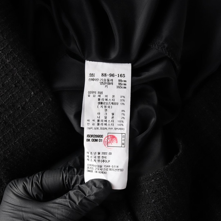 질스튜어트 뉴욕 22FW 반팔 트위드 미니 원피스 블랙 M 이미지