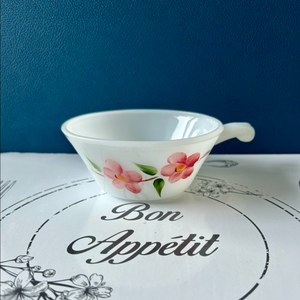 1950s 앵커호킹사의 파이어킹 피치 블로섬 밀크글라스 핸들볼 이미지