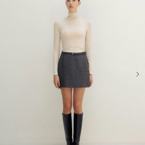 시에 sie 로인 벨티드 트라우저 스커트 차콜믹스 스몰 새상품 이미지