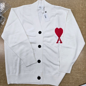 아미 빅하트 로고 여성용 슬림핏 가디건 화이트S 이미지