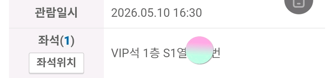 가수 콘서트 VIP석 티켓 이미지