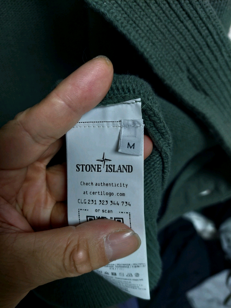 스톤아일랜드 버튼 울 집업 가디건 올리브 m 신형큐알 이미지