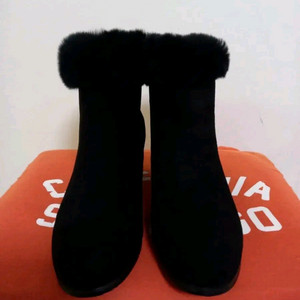 여성 스웨이드 토끼털 앵클부츠 (245) 이미지