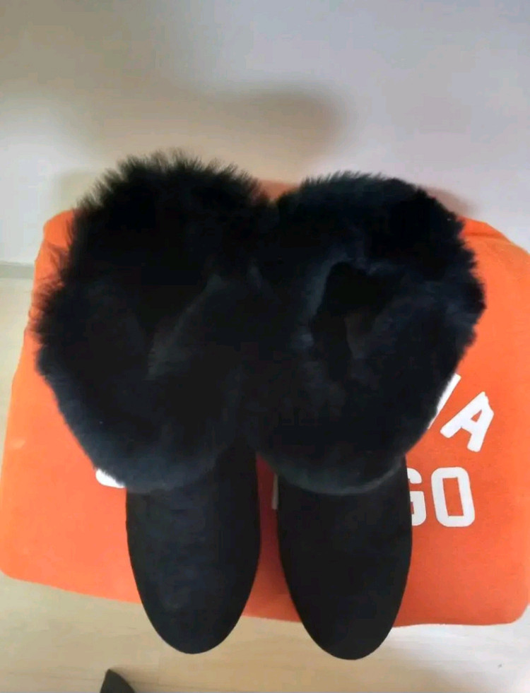 여성 스웨이드 토끼털 앵클부츠 (245) 이미지