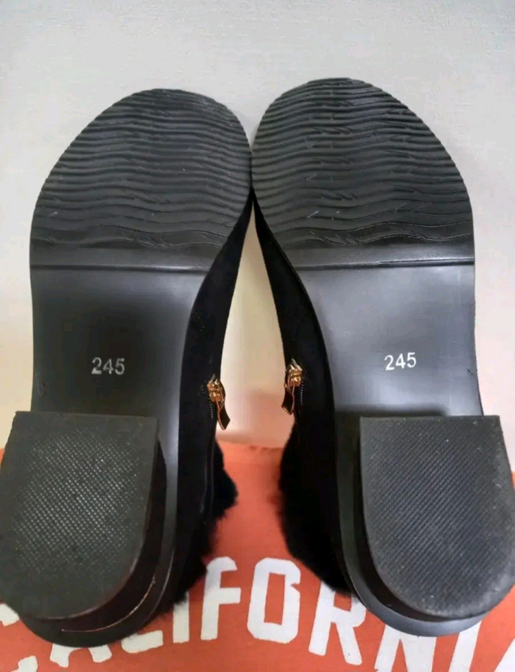 여성 스웨이드 토끼털 앵클부츠 (245) 이미지