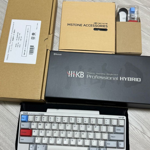 해피해킹 하이브리드 Type-S 무각 & 포인트 키캡 세트 팝니다. 이미지