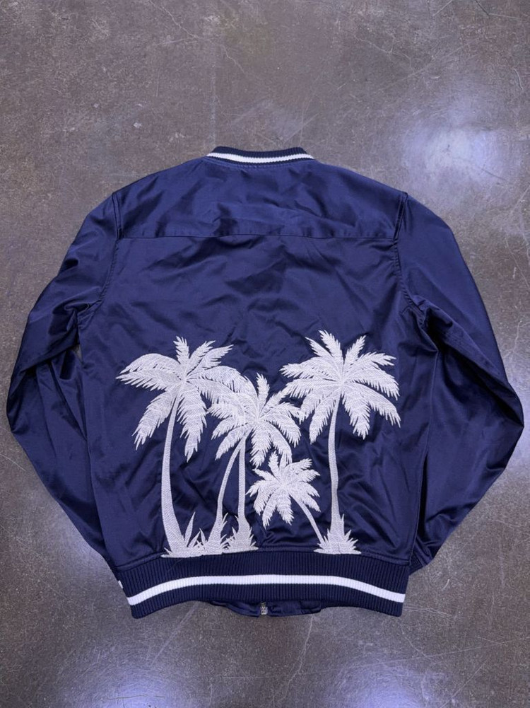 자라 팜트리 야자수 자수 스카쟌 자켓 네이비 M 이미지