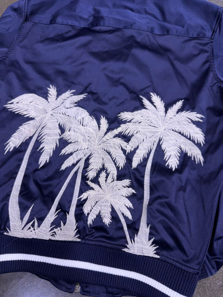 자라 팜트리 야자수 자수 스카쟌 자켓 네이비 M 이미지