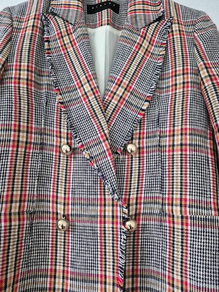 시슬리 린넨 체크쟈켓(55사이즈) 이미지