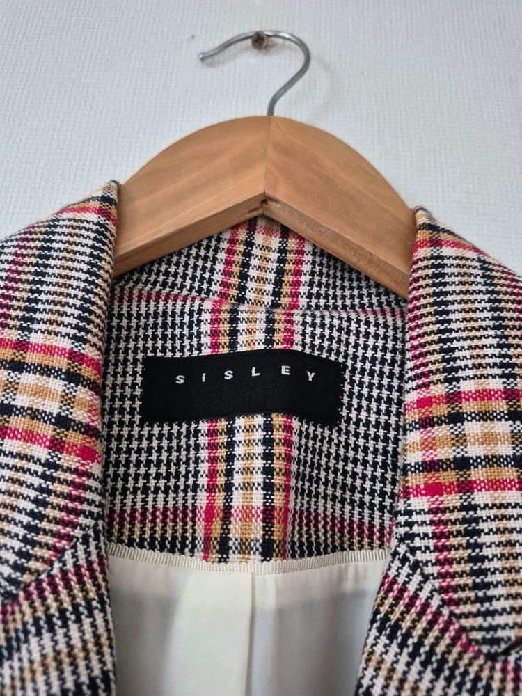 시슬리 린넨 체크쟈켓(55사이즈) 이미지