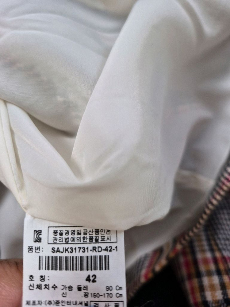 시슬리 린넨 체크쟈켓(55사이즈) 이미지