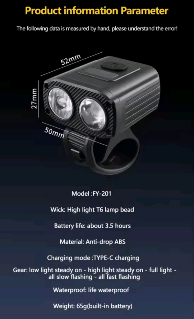 [빠른배송] 자전거라이트 자전거전조등 이미지
